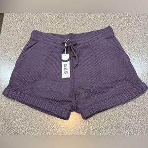 525 AMERICA Cuffed Knit Shorts, Violet Purple, Size S, NWT